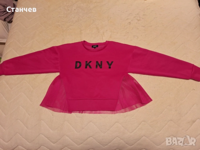 Нов оригинален детски суичър DKNY с ефектен тюл (12 г. / XS)