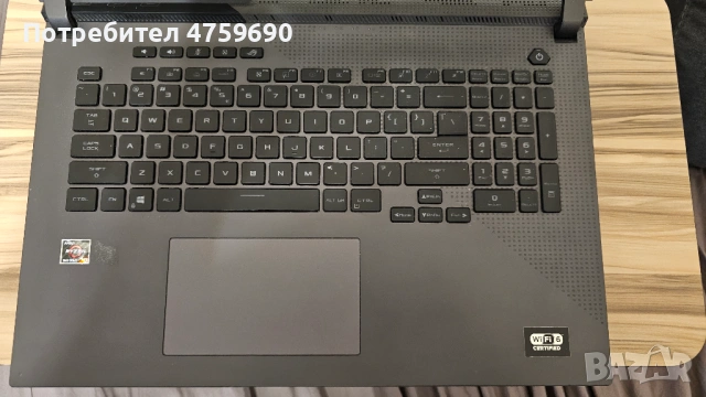 Лаптоп ASUS ROG Strix G17 G713QR, Ryzen 9, 32GB, RTX 3070 8GB, 1TB SSD, снимка 2 - Лаптопи за игри - 54512081