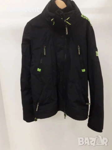 SUPERDRY Wind Attacker Jacket 2XL - Black Neon - Fleece Lined - Оригинално мъжко яке, снимка 7 - Якета - 54011659