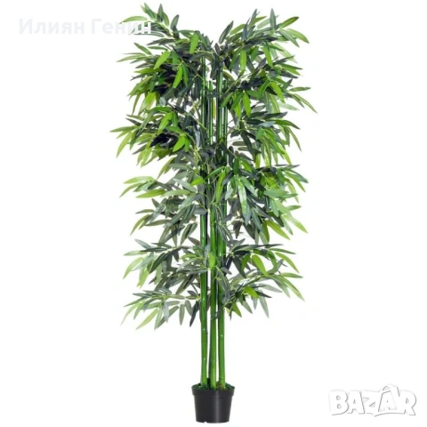 Изкуствено бамбуково растение Outsunny, 20 см x 20 см x 180 см, снимка 8 - Декорация за дома - 54210794