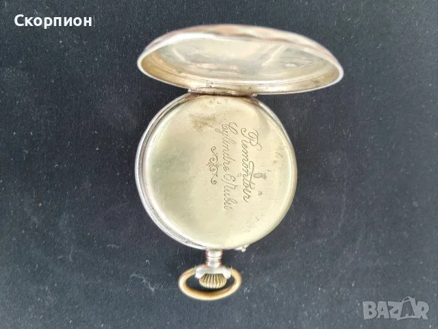 Швейцарски Сребърен джобен часовник 1905г. - 6 РУБИНА - ПРОМОЦИЯ, снимка 13 - Джобни - 51777742