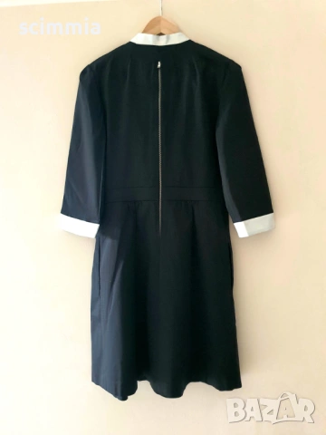 Eлежантна черна рокля Axara Paris с бял колан и джоб размер L/XL, снимка 4 - Рокли - 54713564
