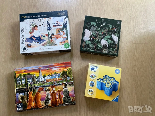Пъзели 500, 1000 части + Сортери Ravensburger, Black Sea, Trefl, Interduck