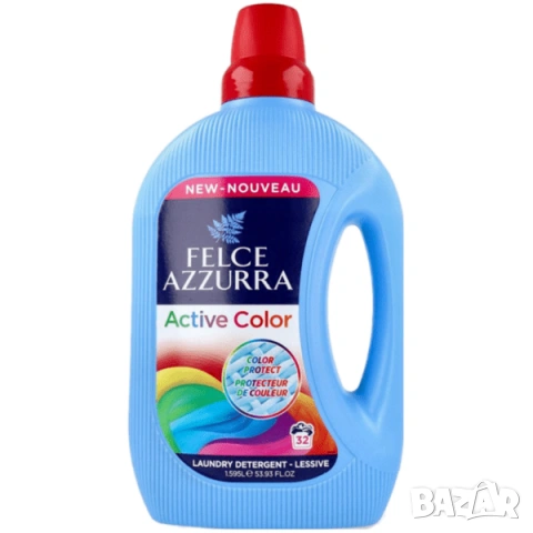 Felce Azzurra Active Color Течен перилен препарат за цветни тъкани 1.595 л/32 пр Италианско Качество
