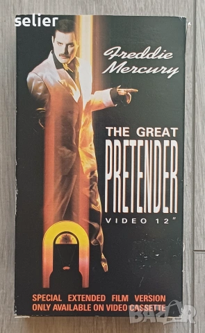 Freddie Mercury ‎– The Great Pretender Оригинална касета VHS Издание 🇬🇧 UK 1987г Състояние:VG+ Цен