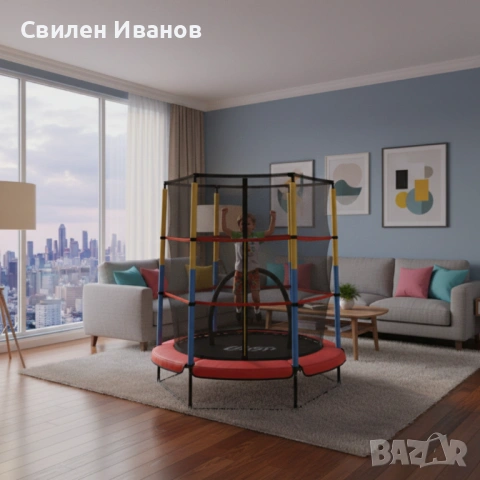 Батут 4,5ft 140см с вътрешна мрежа - червен, снимка 3 - Други - 54531940