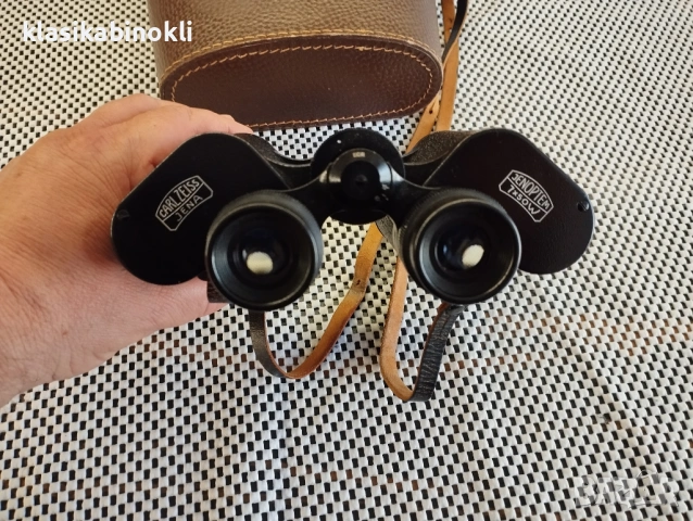 ТОП Немски Бинокъл Carl Zeiss Jena-JENOPTEM-7х50W--ГДР, снимка 2 - Екипировка - 54779529
