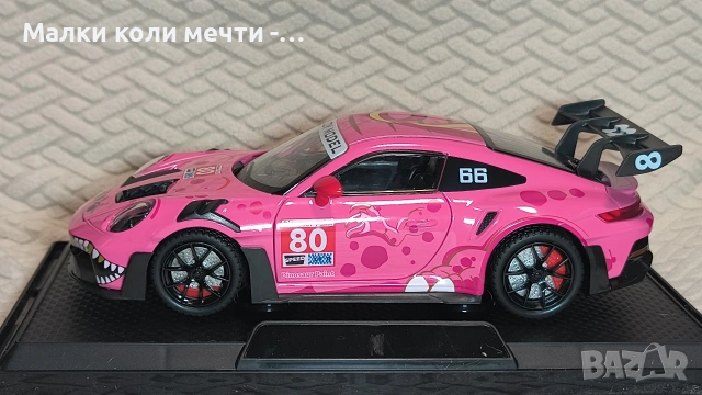 метална кола Porsche 911 GT3 R . Мащаб 1:24, чисто нова с LED светлини , снимка 2 - Колекции - 55184581
