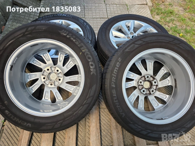 Лети джанти 17ки 5х112 Hyundai + летни гуми 225/60/17 Hankook, снимка 10 - Гуми и джанти - 55082044