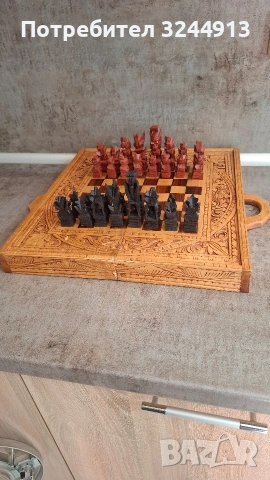 Стар дървен шах и табла , снимка 3 - Шах и табла - 54316430