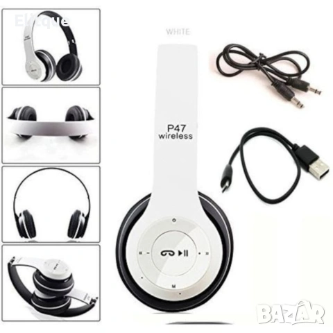Безжични Bluetooth слушалки P47, Bluetooth 4.2+EDR, Вграден микрофон, MicroSD слот, MP3 плеър, снимка 10 - Друга електроника - 54352449