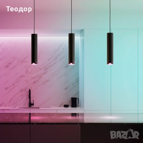 EGLO connect LED висящо осветление Balamorta-Z, 3 светлини, черно, снимка 3 - Полилеи - 55193143