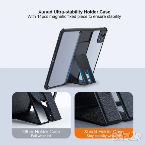 XUNDD калъф за Xiaomi Pad 7 Ultra – TPU+PC, подставка, Airbag, протектор, черен, снимка 5 - Калъфи, кейсове - 54520046