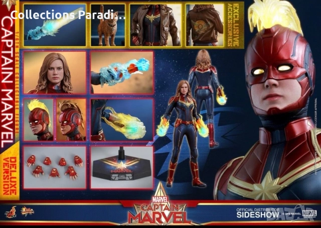 Hot Toys Marvel Captain Marvel Deluxe Edition фигура статуя , снимка 2 - Колекции - 54170382