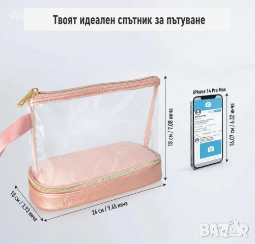 ЛИКВИДАЦИЯ – ПАКЕТ ОТ 100 БРОЯ ПРОЗРАЧНИ ТОАЛЕТНИ / КОЗМЕТИЧНИ ЧАНТИЧКИ BUTLERBELL, снимка 4 - Чанти - 55025087