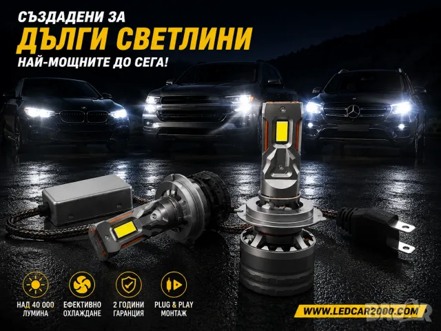 Най-мощните LED крушки за дълги светлини 100W+ | 40 000 lm | 6000K | 2 г. гаранция, снимка 5 - Аксесоари и консумативи - 55411467