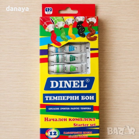 6785 Темперни бои DINEL 12 цвята, 6 мл