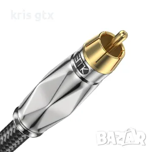 Subwoofer Cable 3m Digital Coaxial Audio Cable Dual Shielded 24K Gold-Plated RCA to RCA, снимка 5 - Други - 55379526