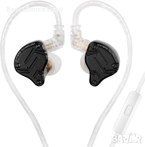 KZ ZS10 Pro слушалки, 5 драйвера, хибриден IEM, Hi-Fi, с алуминиева лицева част