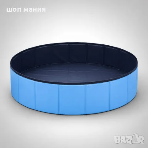 Сгъваем охлаждащ басейн за кучета 60x20 см - Здрав PVC, без надуване, за къпане, игра и разхлаждане