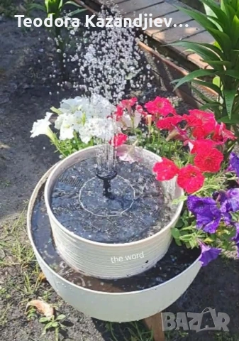 Соларен фонтан с три режима на разпръскване на водата, снимка 4 - Градински мебели, декорация  - 54348295