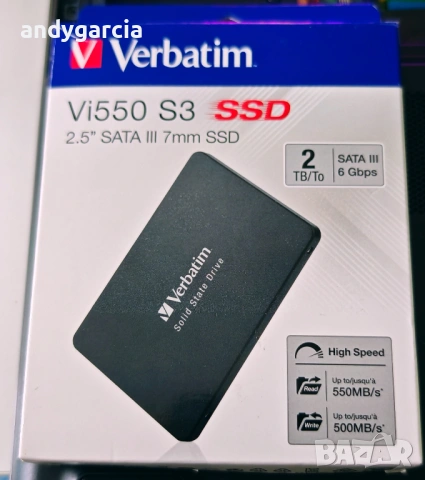  2TB SSD Verbatim Vi550 S3 2000gb 2.5 SATA 6Gb/s скорост четене/запис 550/500 MB/s 2tb 2ТБ 2тб, снимка 3 - Твърди дискове - 54542225