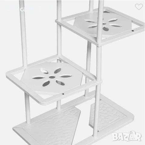 Декоративен цветарник Mercado Trade, 5 нива, Метал, Бял, снимка 3 - Градински мебели, декорация  - 54150374