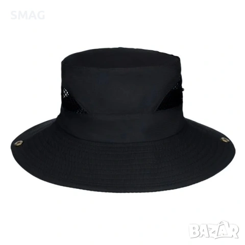 Мъжка шапка тип bucket черна с мрежа и копчета_1249250, снимка 3 - Шапки - 54925349
