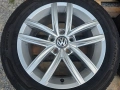 Лети джанти 16ки 5х112 VW + летни гуми 205/55/16 Dunlop, снимка 5
