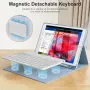 Нов Калъф с Bluetooth клавиатура за iPad 9/8/7 10.2, светлосин магнитен кейс Айпад, снимка 3