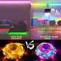5м LED Лента RGB-IC, Bluetooth, Цветомузика, Микрофон, App, Дистанционно, снимка 4