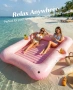Голям надуваем дюшек/ матрак за басейн за двама HeySplash XL с поставки за чаши, снимка 6