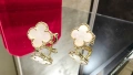 Van Cleef & Arpels VCA Gold Mother of Pearl Vintage Alhambra Clips Дамски Обеци, снимка 2