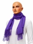 Луксозен дамски шал тип пашмина с ресни – наситен лилав цвят, снимка 2