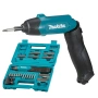 НОВ Акумулаторен винтоверт Makita DF001DW, 220 об/мин, Li-Ion 1.5 Ah + Комплект 81 аксесоара - 24 МЕ, снимка 1