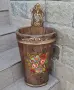 Масивна дървена поставка за чадъри ръчно рисувана , снимка 1
