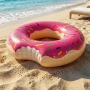 Надуваем плажeн пояс „Розова поничка“ – 120 см за летни забавления във вода, снимка 2