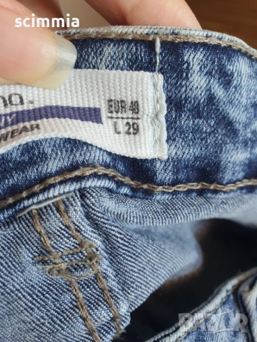 Мъжки skinny дънки Janina XL L29, сини с износен ефект, много добро състояние, снимка 15 - Дънки - 54606254