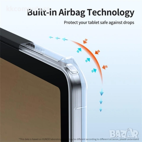 XUNDD калъф за Samsung Tab A11/A9 – TPU+PC, подставка, Airbag, протектор, черен, снимка 3 - Калъфи, кейсове - 54548244