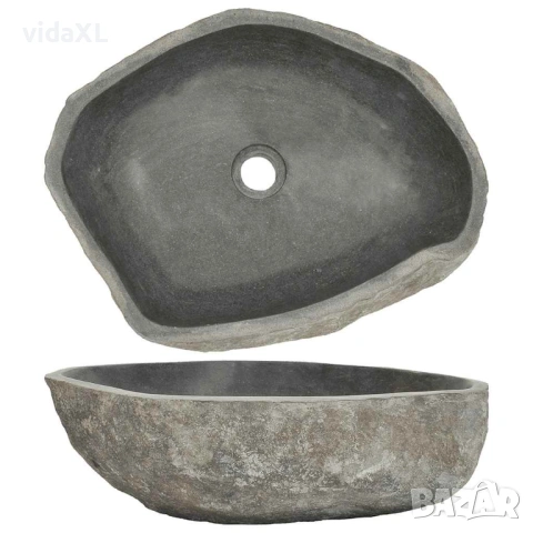 vidaXL Мивка от речен камък, овална(SKU:242668)