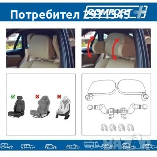 Ново!!! Ергономична автомобилна облегалка за глава и врат, снимка 2 - Аксесоари и консумативи - 54984668