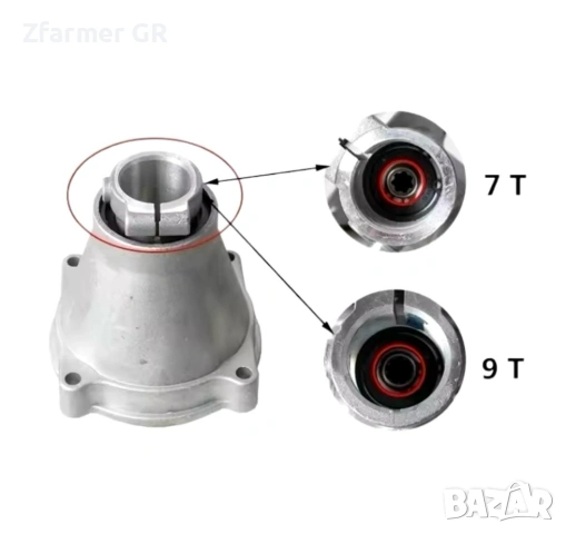 Конус горен редуктор за храсторез тример моторна коса, снимка 2 - Градинска техника - 54180323