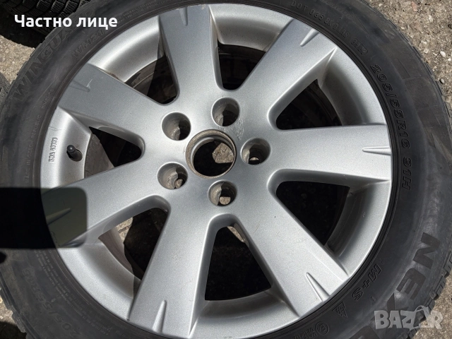 Продавам 16" лети джанти със зимни гуми за VAG - 205/55R16 DOT 3922 5х112 ET42, снимка 2 - Гуми и джанти - 55506379
