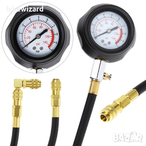 Тестер за налягане на маслото 140 PSI (10 бара) Комплект от 10 адаптера НОВО, снимка 3 - Други инструменти - 54419005
