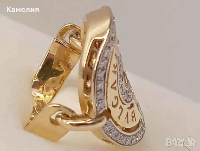 Златен пръстен с брилианти , снимка 12 - Пръстени - 54913267