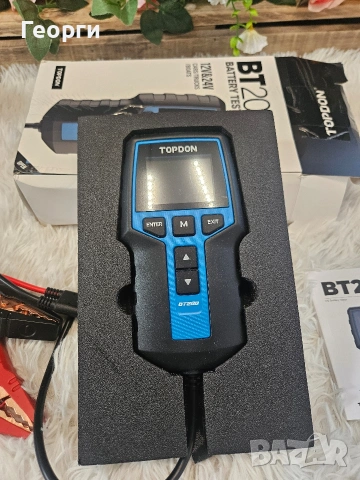 Тестер за автомобилни акумулатори 12V 24V тестер натоварване TOPDON BT200 Диагностика, снимка 3 - Аксесоари и консумативи - 55236924