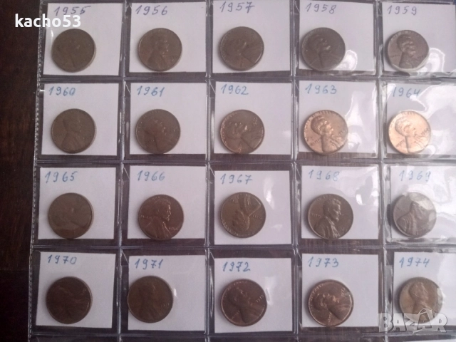 Колекция от 1 цент 1940-2023 г. САЩ, снимка 3 - Нумизматика и бонистика - 54650028
