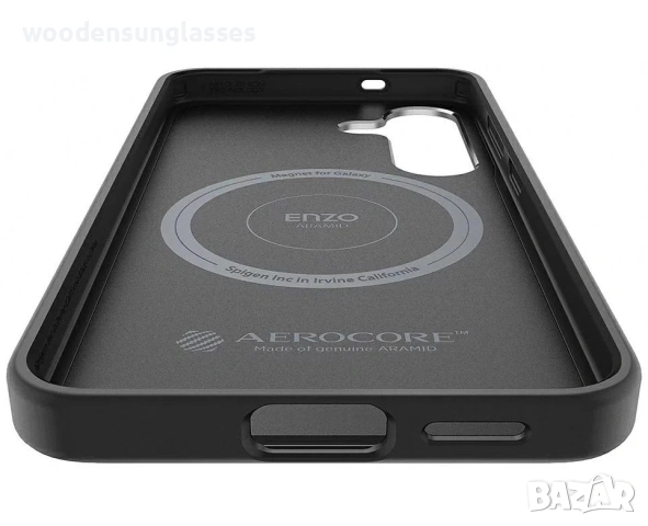 Кевларен карбон калъф кейс Spigen Enzo Aramid MagSafe Black Silver Case за Samsung Galaxy S25+, снимка 4 - Калъфи, кейсове - 55184803