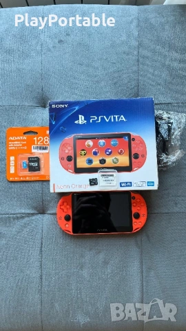 Modded Ps vita 2000 Neon Orange 128GB/256GB Complete in Box 