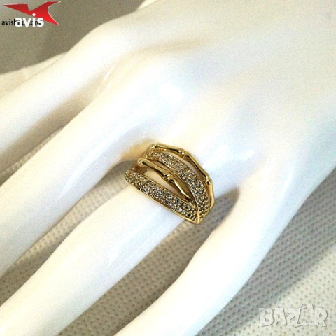 Пръстен с 14К златно покритие 224890, снимка 4 - Пръстени - 54317711